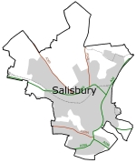 Map of Salisbury showing area covered by SCCAP